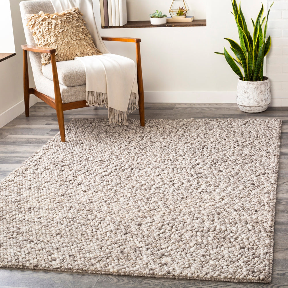 Como COO-2300 Cottage Viscose, Wool Rug COO2300-81012 Medium Gray, Ivory 50% Viscose, 50% Wool 8'10" x 12'