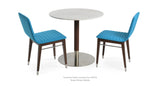 Corona Wood Full UPH Set: Two Corona Wood Chair and One Tango Dining Table Marble