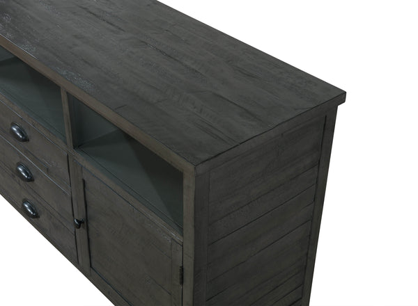 Vilo Home Country Solid Wood 65"  Gray TV Stand with 2 Drawers and 2 Doors VH6506 VH6506