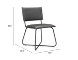 Zuo Modern Grantham 100% Polyurethane, Steel, Plywood Modern Commercial Grade Dining Chair Set - Set of 2 Vintage Gray 100% Polyurethane, Steel, Plywood