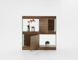 VIG Furniture Modrest Aura Modern Walnut & Glass Square Cabinet VGCNCP0602E-WAL