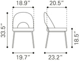 Zuo Modern Bethpage 100% Polyester, Plywood, Steel Modern Commercial Grade Dining Chair Set - Set of 2 Multicolor, Green, Black 100% Polyester, Plywood, Steel