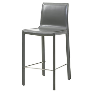 Gervin Recycled Leather Counter Stools - Set of 2, Modern Minimalist Design for Kitchen Comfort