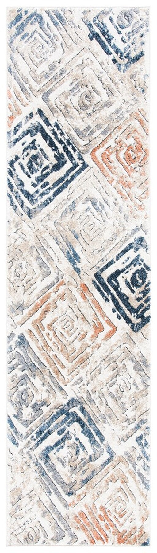 Coppertone 324 Contemporary Power Loomed 95% Polypropylene, 5% Polyester Rug Ivory / Navy