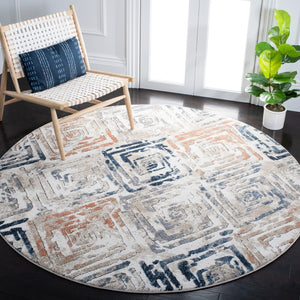 Coppertone 324 Contemporary Power Loomed 95% Polypropylene, 5% Polyester Rug Ivory / Navy