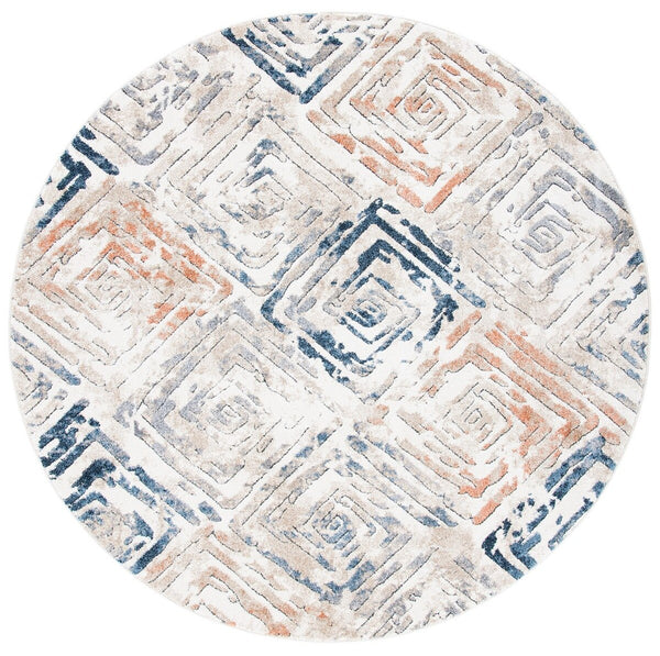 Coppertone 324 Contemporary Power Loomed 95% Polypropylene, 5% Polyester Rug Ivory / Navy