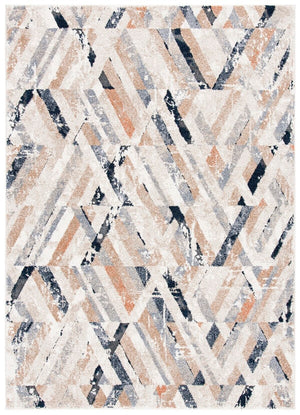 Coppertone 356 Contemporary Power Loomed 95% Polypropylene, 5% Polyester Rug Ivory / Navy