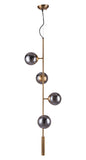 Zuo Modern Zatara Steel, Glass Modern Commercial Grade Ceiling Lamp Brass, Black Steel, Glass