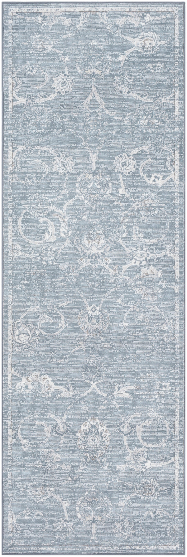 Contempo CPO-3725 Traditional Polypropylene Rug CPO3725-27710 Denim, Pale Blue, Light Gray, Ivory 100% Polypropylene 2'7" x 7'10"