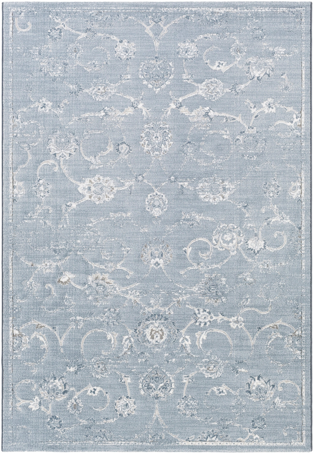 Contempo CPO-3725 Traditional Polypropylene Rug CPO3725-92129 Denim, Pale Blue, Light Gray, Ivory 100% Polypropylene 9' x 12'10"