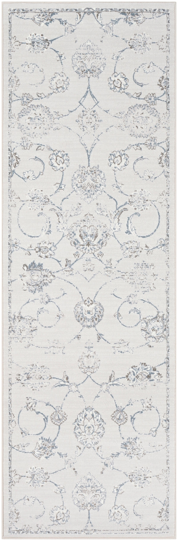 Contempo CPO-3726 Traditional Polypropylene Rug CPO3726-27710 Denim, Medium Gray, Light Gray, Ivory 100% Polypropylene 2'7" x 7'10"