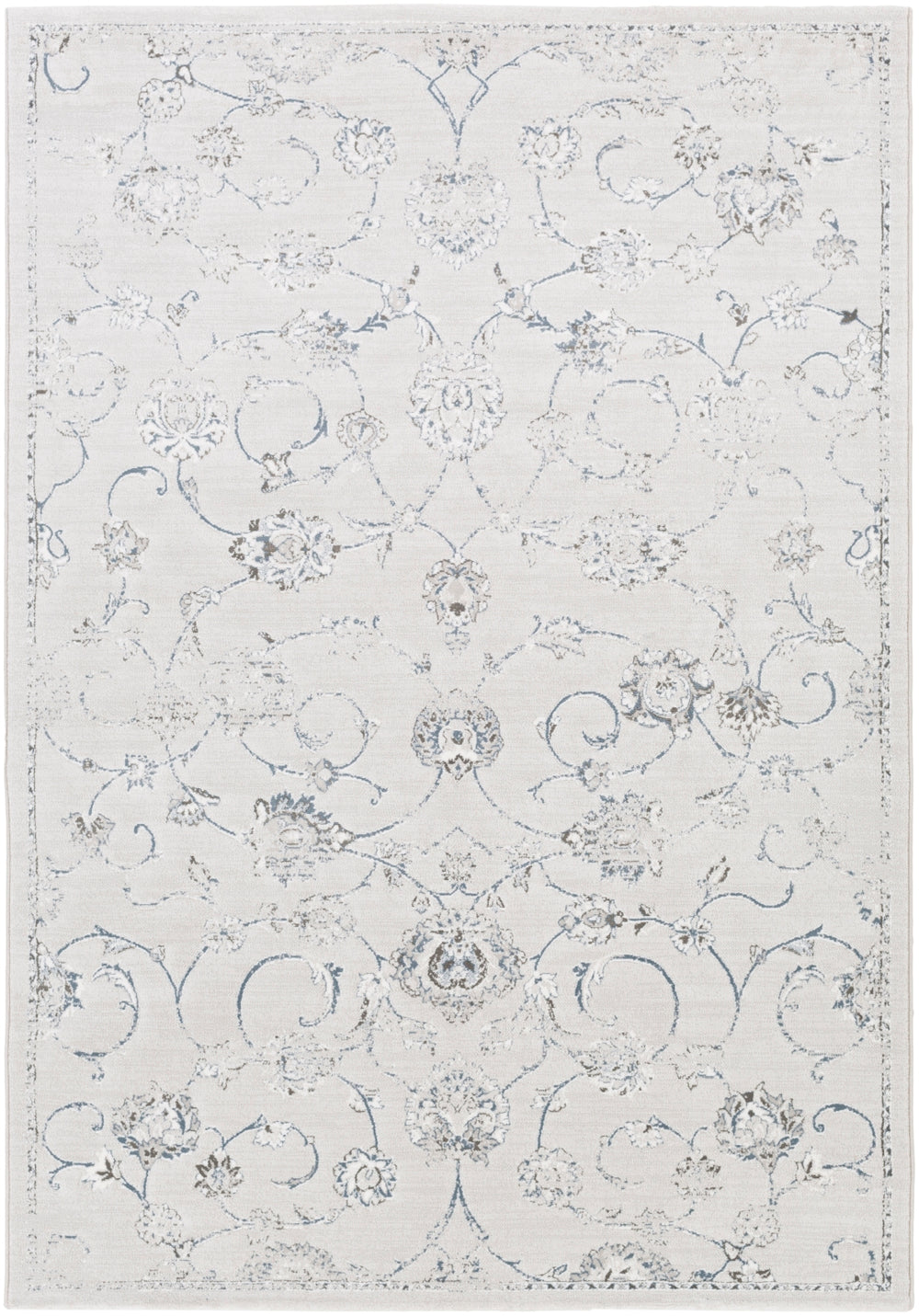 Contempo CPO-3726 Traditional Polypropylene Rug CPO3726-92129 Denim, Medium Gray, Light Gray, Ivory 100% Polypropylene 9' x 12'10"