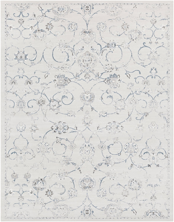 Contempo CPO-3726 Traditional Polypropylene Rug CPO3726-71010 Denim, Medium Gray, Light Gray, Ivory 100% Polypropylene 7'10" x 10'