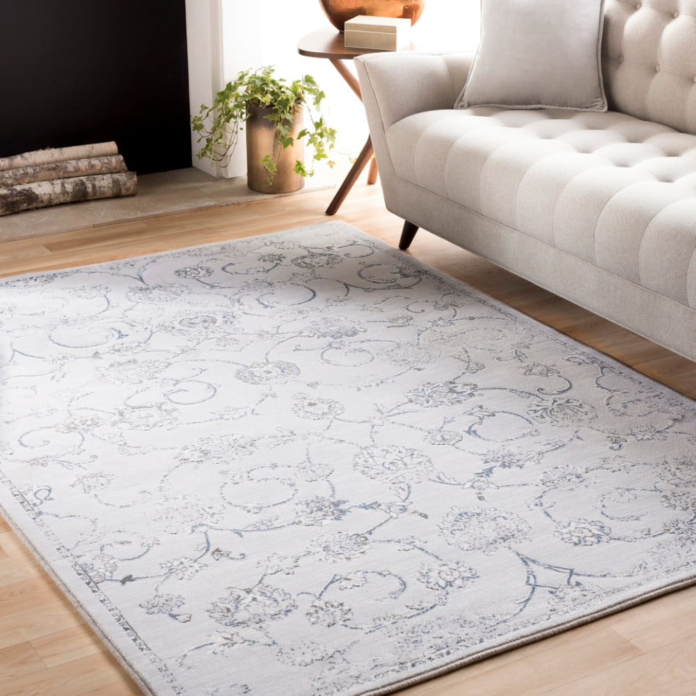 Contempo CPO-3726 Traditional Polypropylene Rug CPO3726-92129 Denim, Medium Gray, Light Gray, Ivory 100% Polypropylene 9' x 12'10"