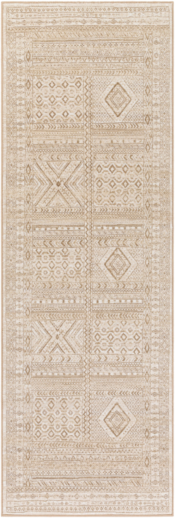 Contempo CPO-3853 Global Polypropylene Rug CPO3853-27710 Cream, Beige, Camel 100% Polypropylene 2'7" x 7'10"