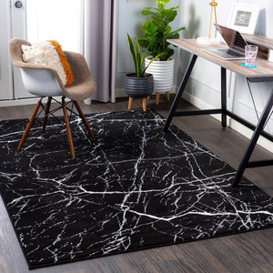 Contempo CPO-3858 Modern Polypropylene Rug CPO3858-91210 Black, White 100% Polypropylene 9' x 12'10"