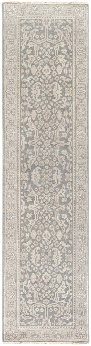 Cappadocia CPP-5007 Traditional Wool Rug CPP5007-2610 Charcoal, Moss, Sage, Medium Gray 100% Wool 2'6" x 10'