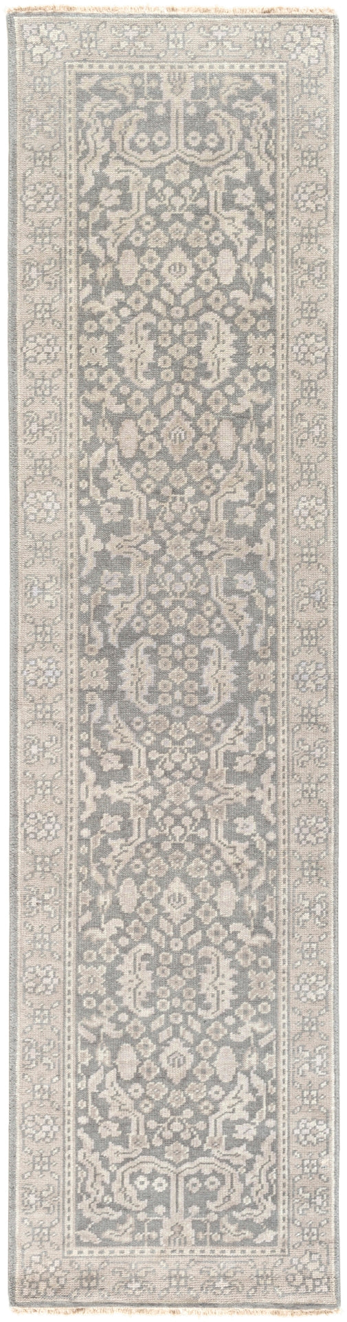 Cappadocia CPP-5007 Traditional Wool Rug CPP5007-2610 Charcoal, Moss, Sage, Medium Gray 100% Wool 2'6" x 10'