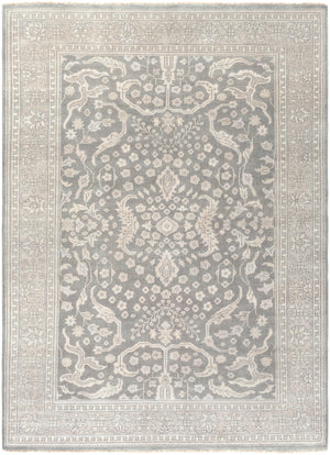 Cappadocia CPP-5007 Traditional Wool Rug CPP5007-811 Charcoal, Moss, Sage, Medium Gray 100% Wool 8' x 11'