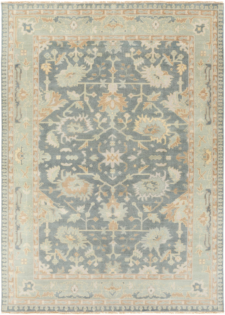 Cappadocia CPP-5020 Traditional Wool Rug CPP5020-811 Medium Gray, Mint, Butter, Taupe 100% Wool 8' x 11'