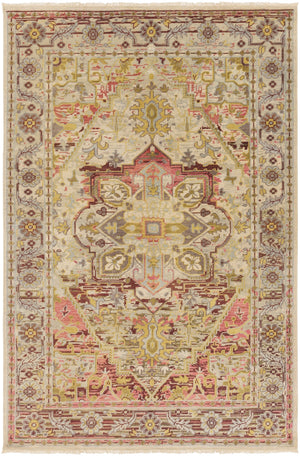 Cappadocia CPP-5021 Traditional Wool Rug CPP5021-811 Fuchsia, Medium Gray, Dark Purple, Olive 100% Wool 8' x 11'