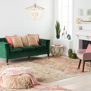 Cappadocia CPP-5021 Traditional Wool Rug CPP5021-913 Fuchsia, Medium Gray, Dark Purple, Olive 100% Wool 9' x 13'