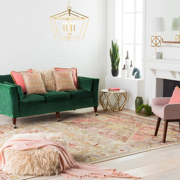 Cappadocia CPP-5021 Traditional Wool Rug CPP5021-913 Fuchsia, Medium Gray, Dark Purple, Olive 100% Wool 9' x 13'