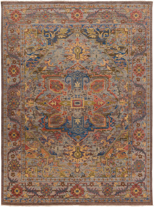 Cappadocia CPP-5022 Traditional Wool Rug CPP5022-811 Sage, Bright Purple, Dark Blue, Mustard, Grass Green 100% Wool 8' x 11'