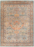 Cappadocia CPP-5028 Traditional Wool Rug CPP5028-811 Aqua, Denim, Seafoam, Khaki, Taupe, Ivory, Camel, Peach, Bright Yellow, Charcoal 100% Wool 8' x 11'