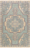 Cappadocia CPP-5031 Traditional Wool, Viscose Rug CPP5031-913 Sage, Navy, Cream, Tan, Peach 70% Wool, 30% Viscose 9' x 13'