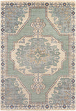 Cappadocia CPP-5031 Traditional Wool, Viscose Rug CPP5031-811 Sage, Navy, Cream, Tan, Peach 70% Wool, 30% Viscose 8' x 11'