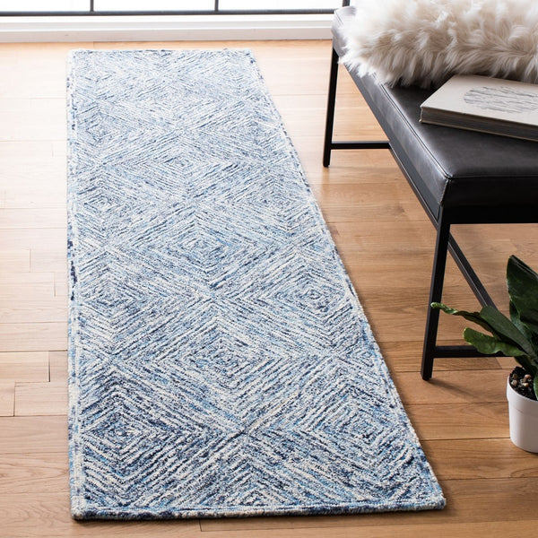 Capri 207  Hand Tufted 100% Wool Pile Rug Ivory / Blue