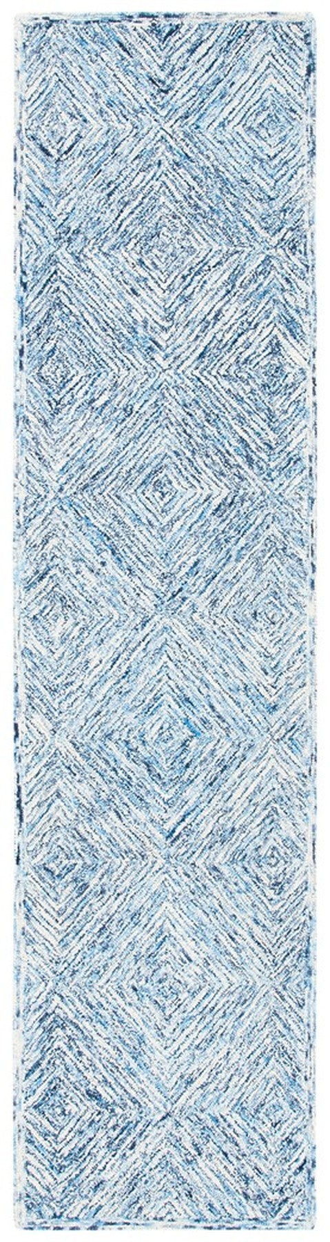Capri 207  Hand Tufted 100% Wool Pile Rug Ivory / Blue