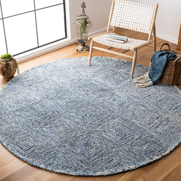 Capri 207  Hand Tufted 100% Wool Pile Rug Ivory / Blue
