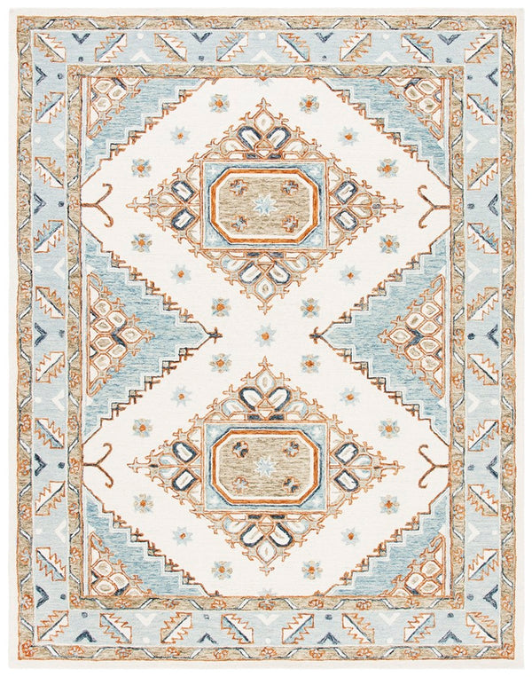 Capri 209  Hand Tufted 100% Wool Pile Rug Ivory / Rust