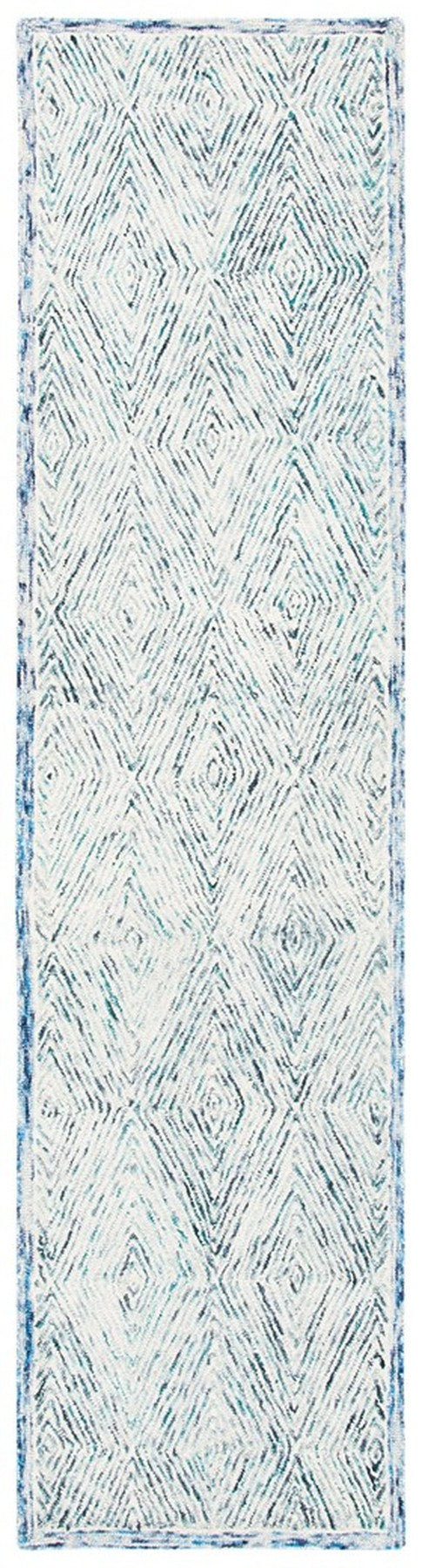 Capri 213  Hand Tufted 100% Wool Pile Rug Blue / Ivory