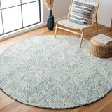 Capri 213  Hand Tufted 100% Wool Pile Rug Blue / Ivory