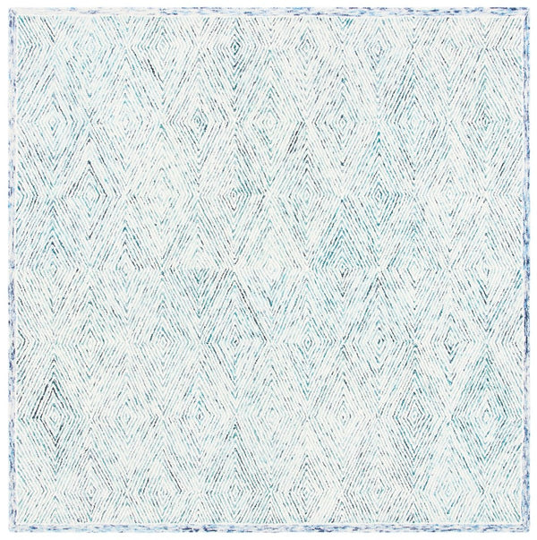 Capri 213  Hand Tufted 100% Wool Pile Rug Blue / Ivory
