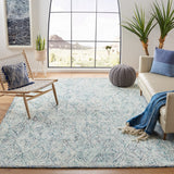 Capri 213  Hand Tufted 100% Wool Pile Rug Blue / Ivory