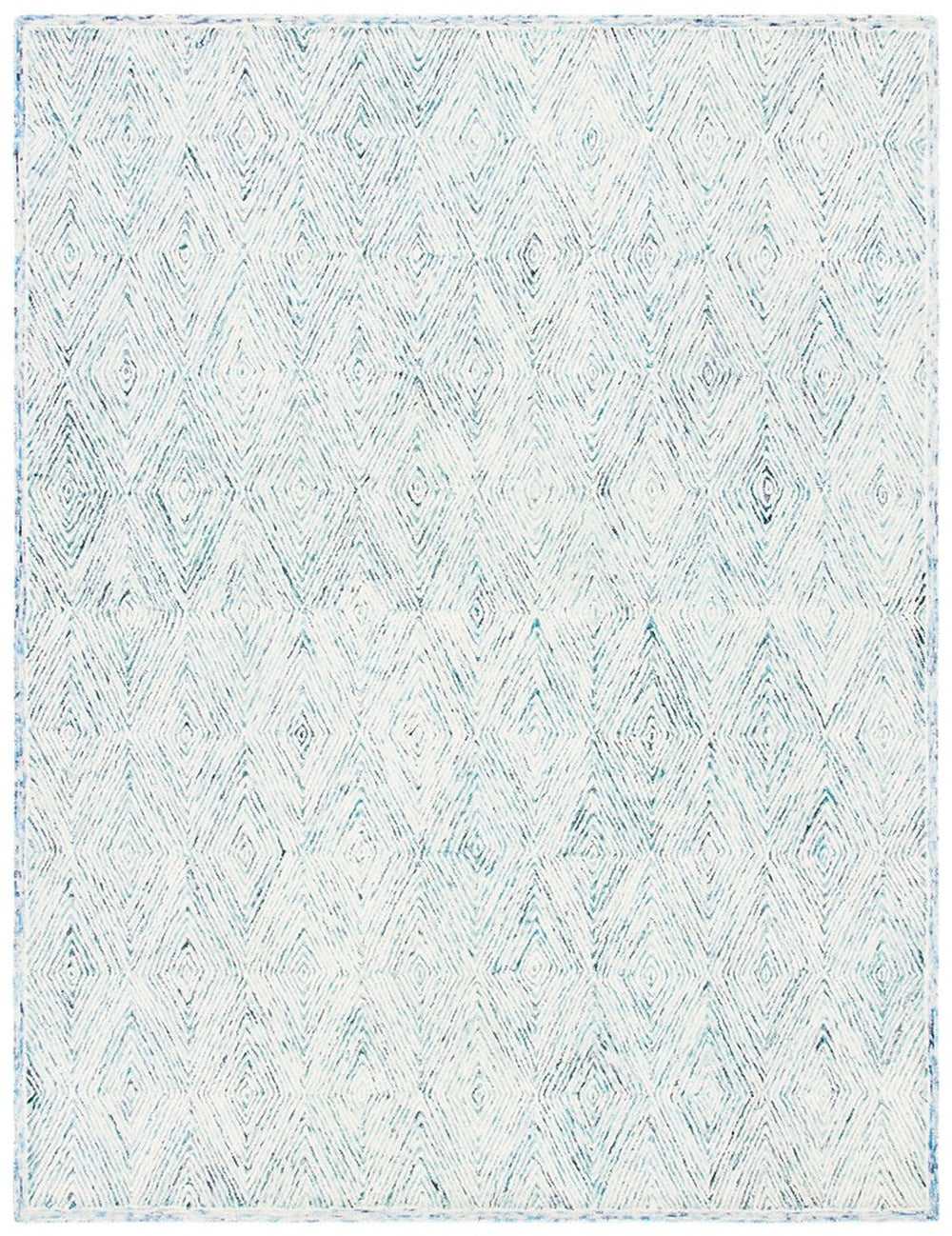 Capri 213  Hand Tufted 100% Wool Pile Rug Blue / Ivory