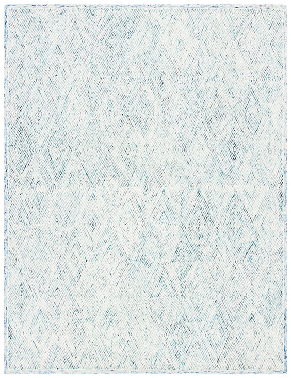Capri 213  Hand Tufted 100% Wool Pile Rug Blue / Ivory