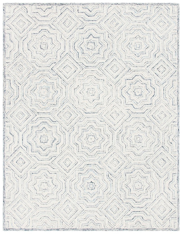 Capri 215  Hand Tufted 100% Wool Pile Rug Beige / Blue