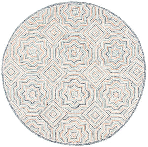 Capri 215  Hand Tufted 100% Wool Pile Rug Blue / Rust