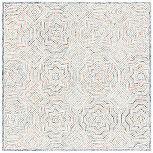 Capri 215  Hand Tufted 100% Wool Pile Rug Blue / Rust