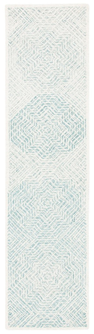 Capri 215  Hand Tufted 100% Wool Pile Rug Blue / Ivory