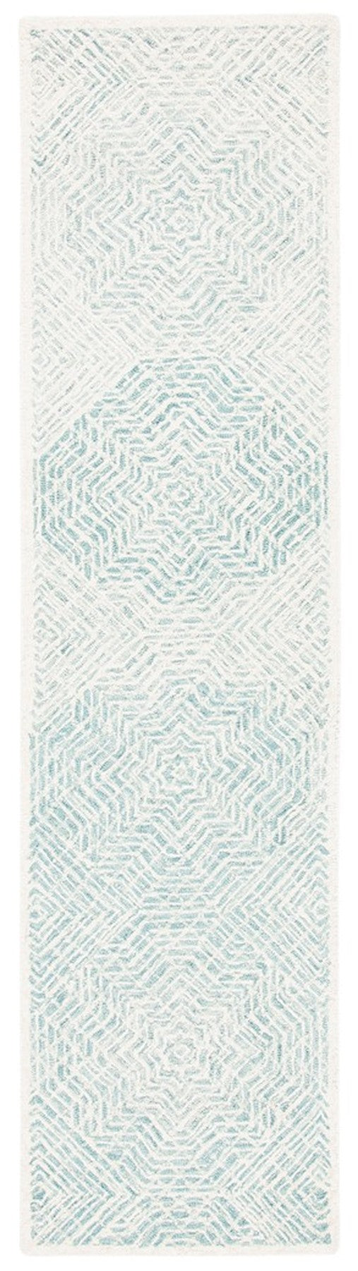 Capri 215  Hand Tufted 100% Wool Pile Rug Blue / Ivory