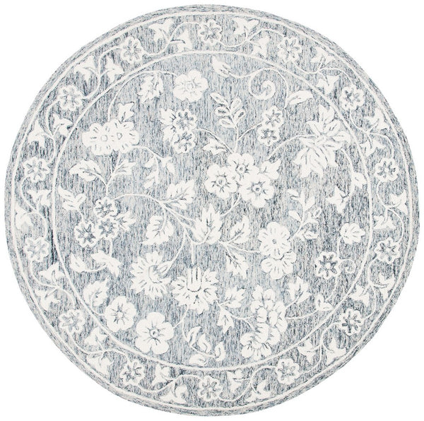 Capri 216  Hand Tufted 100% Wool Pile Rug Blue / Ivory