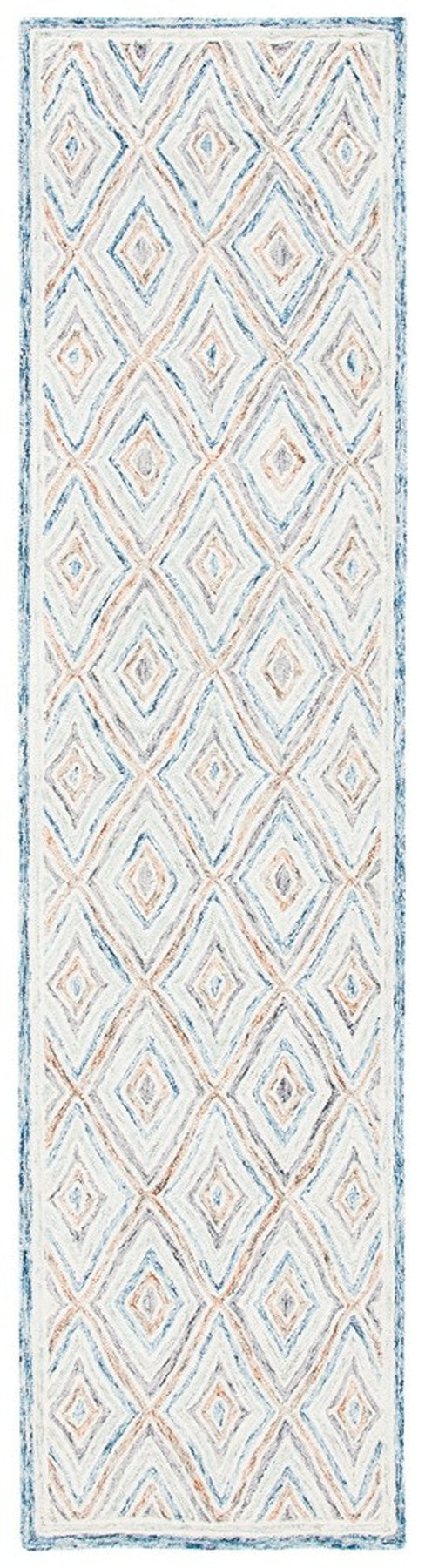 Capri 217 Hand Tufted 100% Wool Pile  Rug Blue / Rust 100% Wool Pile CPR217M-9