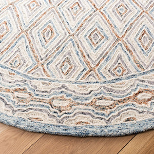 Capri 217 Hand Tufted 100% Wool Pile  Rug Blue / Rust 100% Wool Pile CPR217M-9