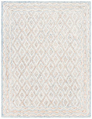 Capri 217 Hand Tufted 100% Wool Pile  Rug Blue / Rust 100% Wool Pile CPR217M-9